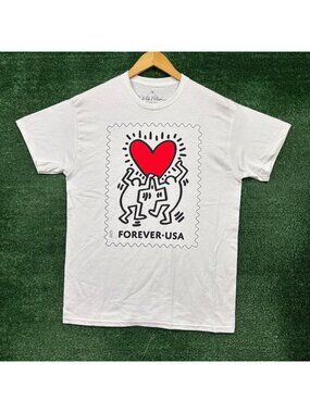 Keith Haring Love is in The Air Stamp T-Shirt Size Medium